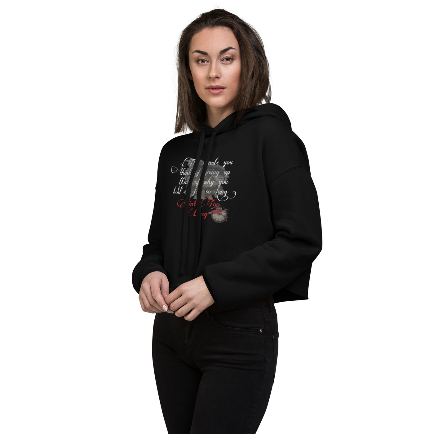 Product mockup Motivational Crop Women Hoodie